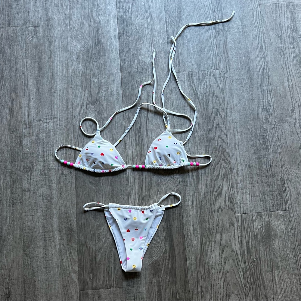 Princess Polly White Multi-Color Dot Wrap Bikini Set - Picture 4 of 8